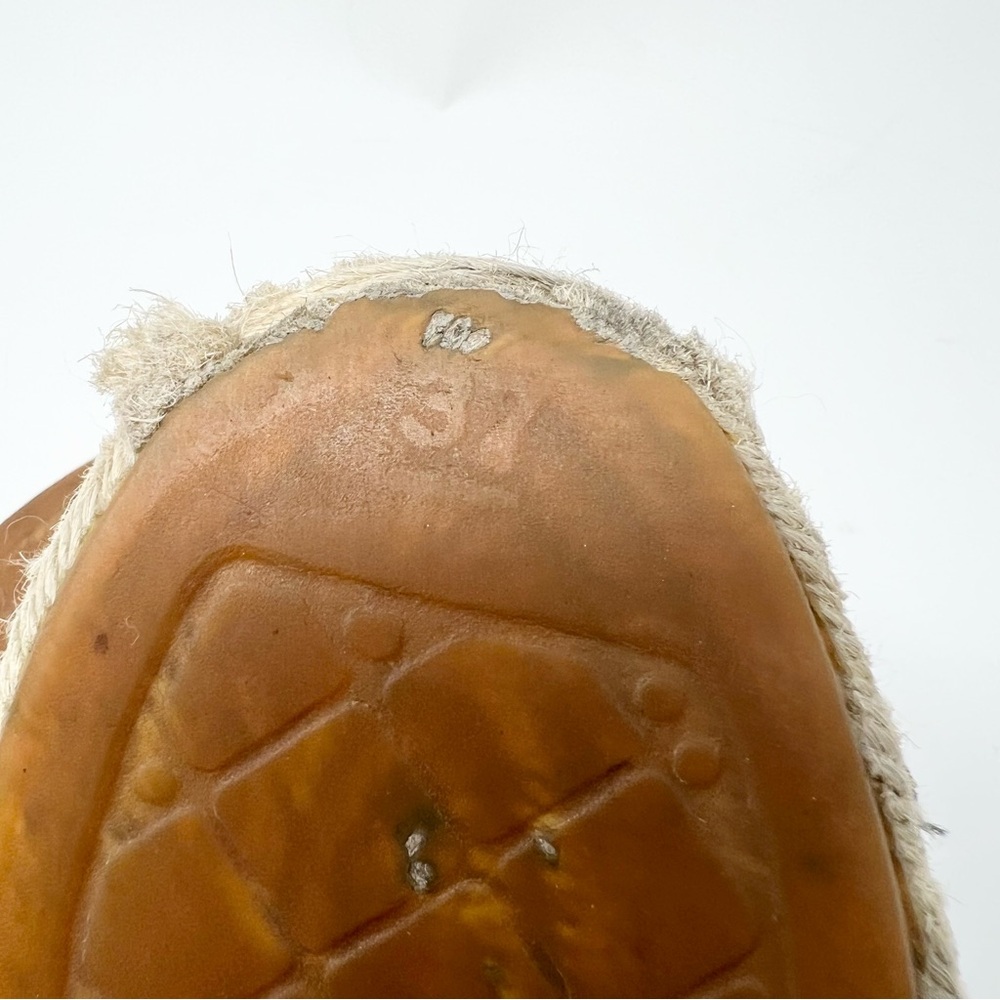 CHANEL Cloth Two-Tone Espadrilles Size 37 7 Cream and Black Designer Distressed - Picture 9 of 9